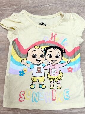 Cocomelon Hello Sunshine Cream Graphic Short-Sleeve Tee for Kids